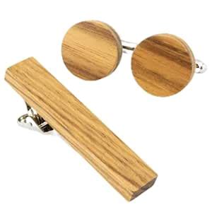 Buy Peluche Tortilla Stripes - Teak Wood Silver Colored Cufflink and ...