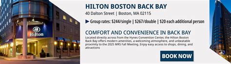 Hotels | 2025 MRS Fall Meeting | Boston, Massachusetts