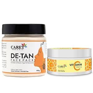 Caret Organic DE-TAN Face Pack & Vitamin C Nourishing Cream | skin ...