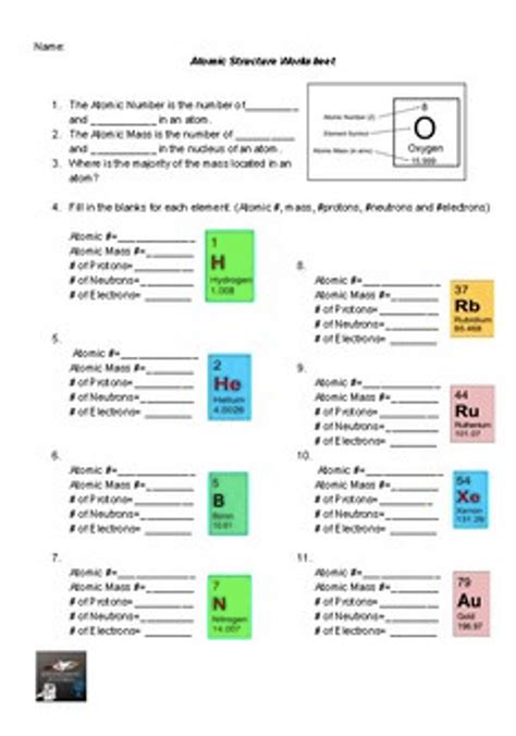 Image result for Atomic Structure Worksheet Answer Key