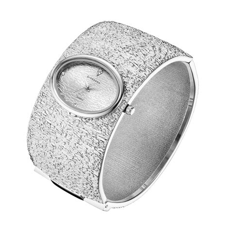 Giordano Analog Quartz Watch for Women with Oval Silver Textured Dial ...