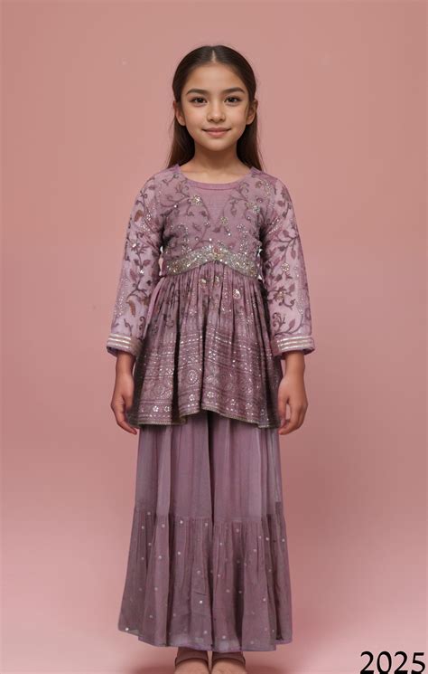 Peach Colour Gharara Set(GE-GGHS_2025) – Carron Clothing