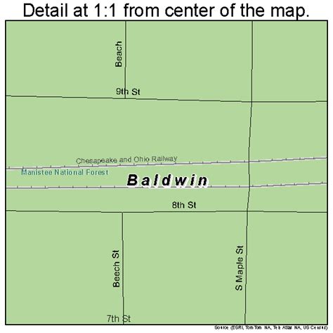 Baldwin Michigan Street Map 2604940