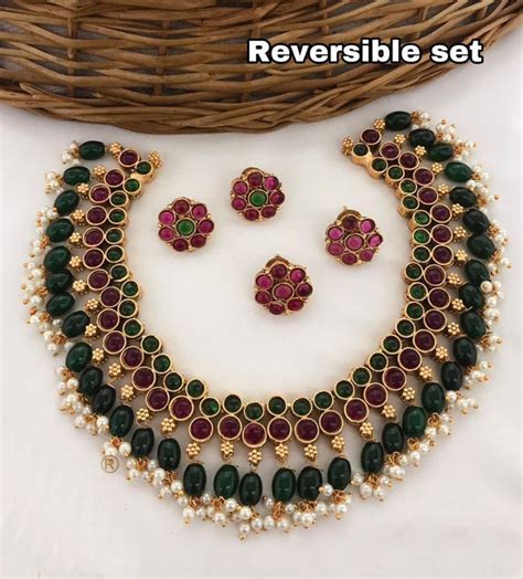 Reversible Necklace Set with 2 pair earrings 14130N – Griiham