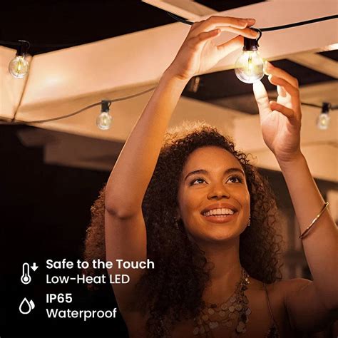 TECPHILE G40 Outdoor String Lights Waterproof & Shatterproof Bulbs ...