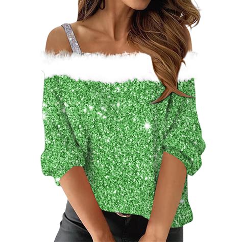 Cihdmfb Women’s Tops Christmas Long Sleeve Shirt Women's Christmas Tops ...