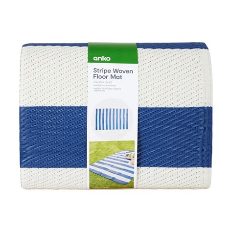 Woven Floor Mat - Blue Stripe - Kmart
