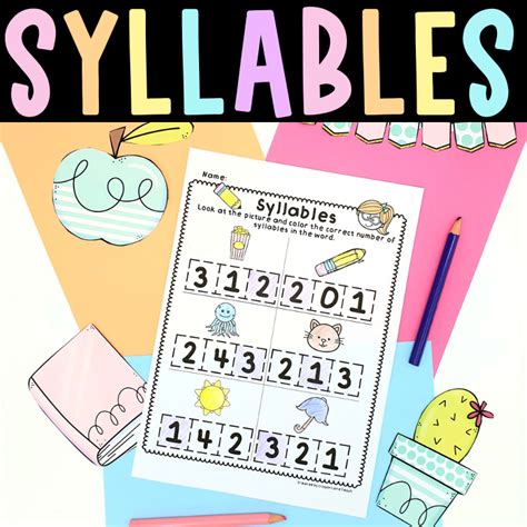 Free Count Syllables Worksheet 的图像结果