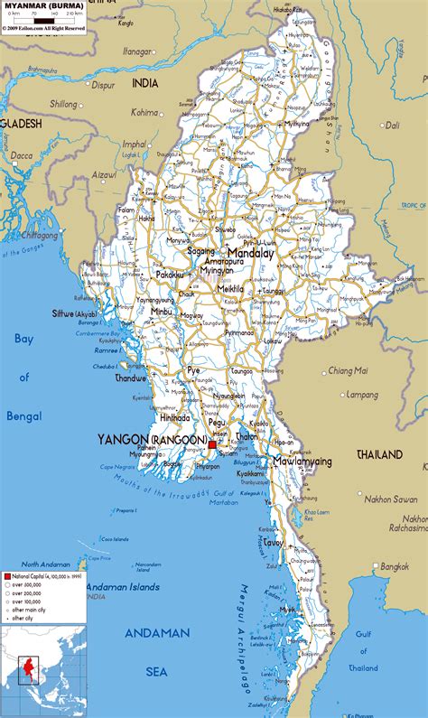 Maps of Myanmar (Burma) | Detailed map of Myanmar in English | Tourist ...