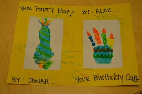 Toddler art - handprint and footprint birthday card my twin boys made ...