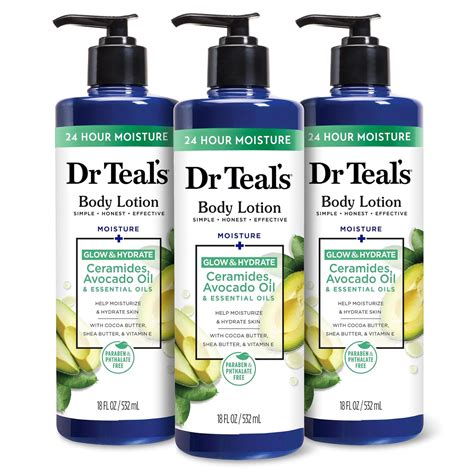 Amazon.com : Dr Teal's Body Lotion, Glow & Hydrate Ceramides & Avocado ...