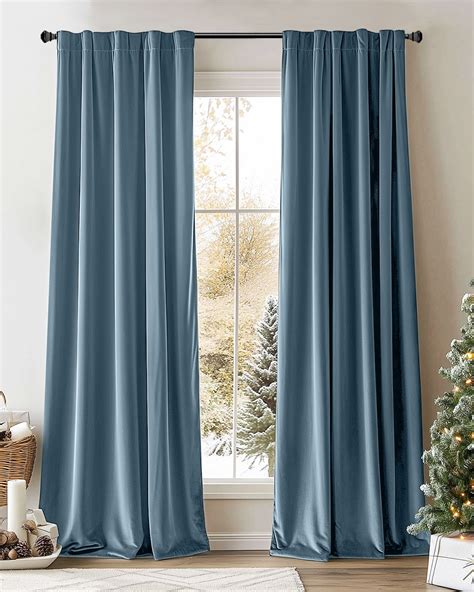 Curtainking Velvet Blackout Curtains Christmas Curtains 84 inches ...