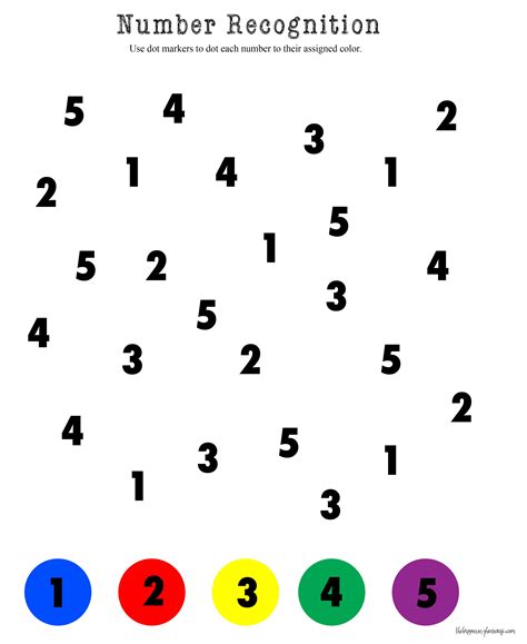 Do A Dot Number Recognition Worksheets 1 10