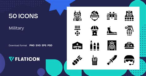 Military Icon Pack | Filled | 50 .SVG Icons