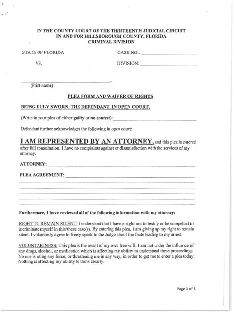 Fillable Online Plea form and waiver of rights Fax Email Print - pdfFiller