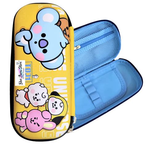 Blue Aura BT21 BTS Pencil Box Case 3D for Girls & Boys BTS Pen Pouch ...