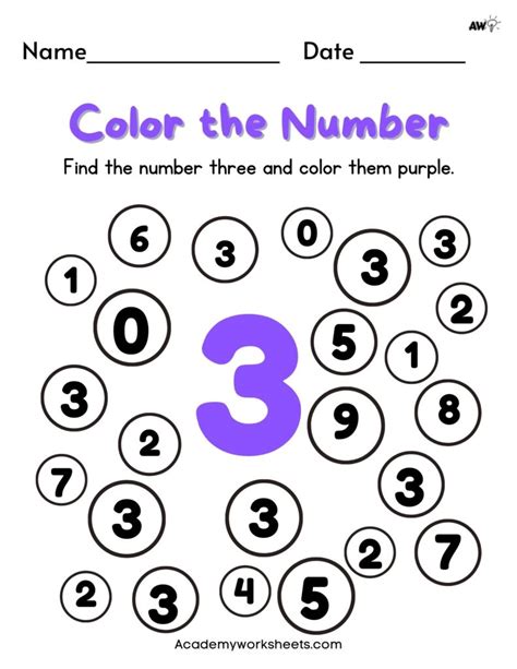 Image result for Color Numbers Worksheet