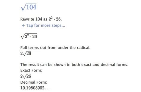 what is the square roots of 104 - Brainly.in