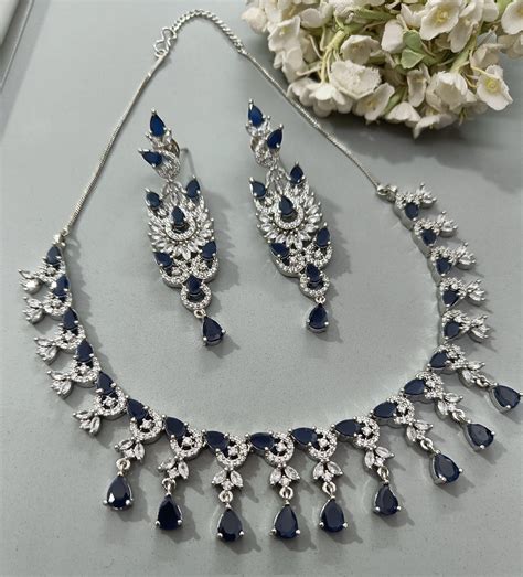 Cz Ad Rodium Necklace – rchie creation llp