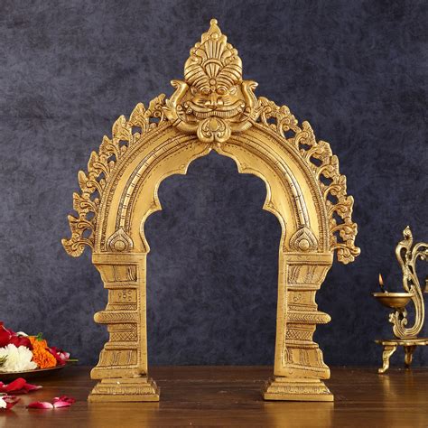 Buy Exquisite Brass Standing Prabhavali Arch Frame 17 inch - Budhshiv.com