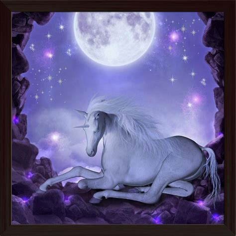 ArtzFolio Unicorn Canvas Painting Dark Brown Wood Frame 20 X 20Inch ...