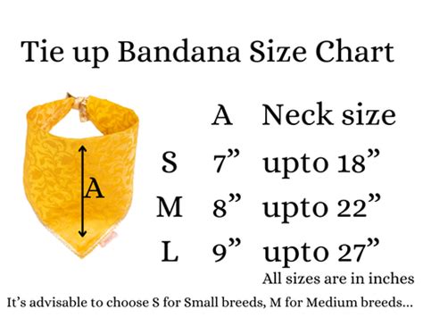 Size chart bandana – Pawgy Pets