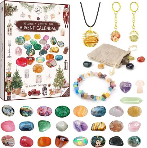 Amazon.com: Crystal Advent Calendar 2024, 24 Gemstones, Rocks ...