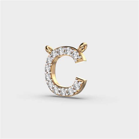 Buy Courageous 'C' Diamond Pendant (Without Chain) At Jewelbox