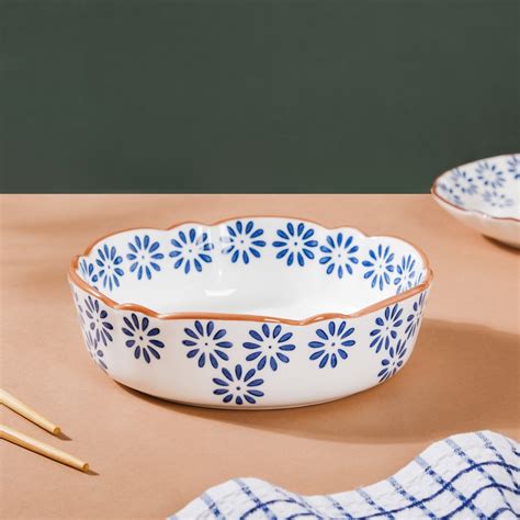 Blue Daisy Serving Bowl 7 Inch Online - Premium Serving Bowl | Nestasia