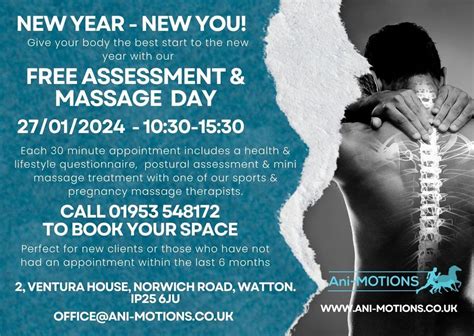 Free Assessment & Massage Day, Ani-motions, Thetford, 27 January 2024 ...