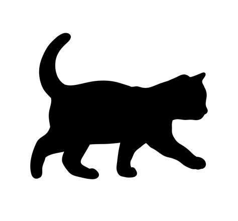 Walking Black Cat Abstract Silhouette. Icon, Logo vector illustration. 15697145 Vector Art at ...