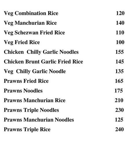 Menu at Supreme N Chinese, Mumbai