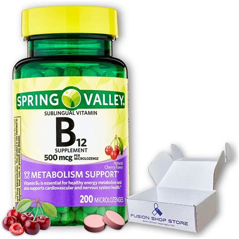 Amazon.com: Sublingual B12 500 mcg- Spring Valley 500 mg Cherry Flavor - Spring Valley ...