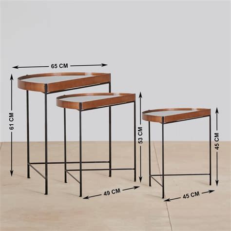 Buy Serenity Glass Top Nest of 3 Tables - Gold from Home Centre at just ...
