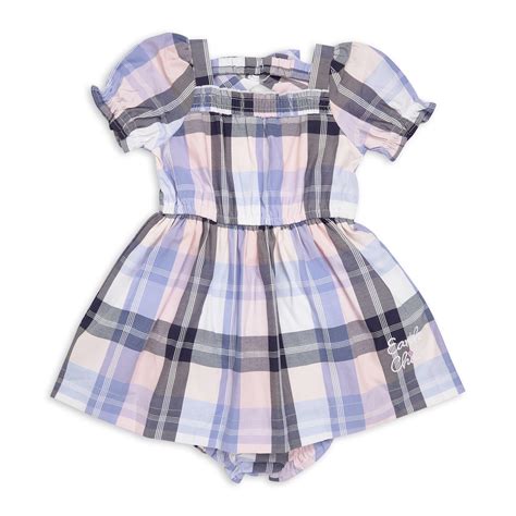 Baby Girls Blue Check Peasant Dress (3177859) | Earthchild