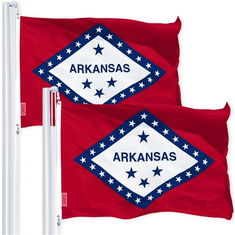 Arkansas AR State Flag 3x5FT 2-Pack 150D Printed Polyester By G128 ...