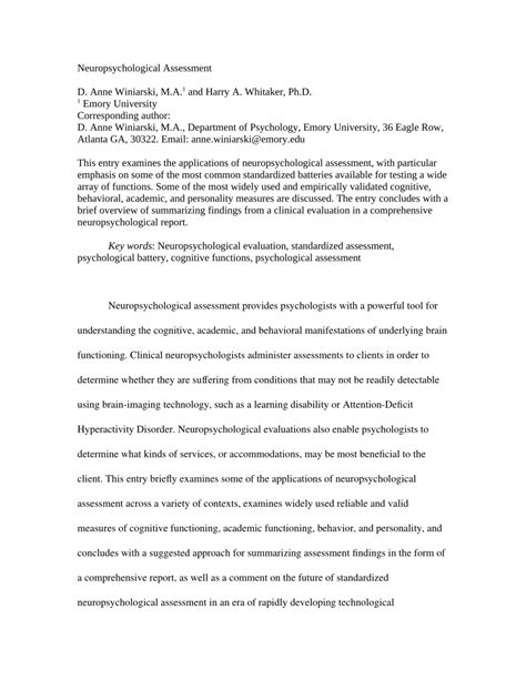 Image result for Coding Neuropsychological Testing