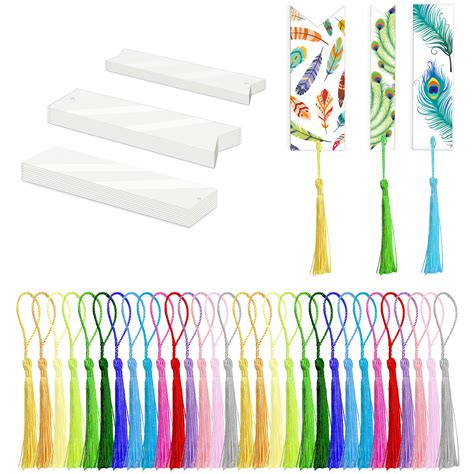 Ecam 30 Pcs Acrylic Bookmark Blanks Clear Acrylic Bookmarks Colorful ...