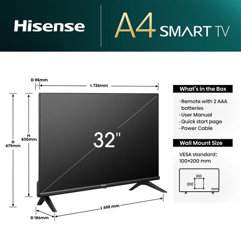 Hisense A4 32 inch Smart HD Ready LED TV 32A4NTUK | Appliances Direct