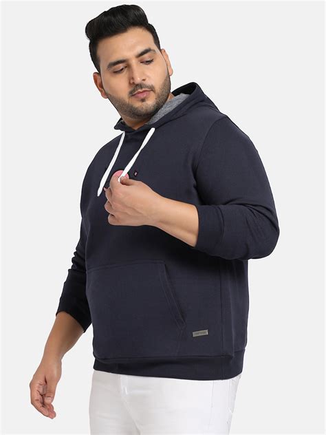 Plus Size Men's Navy Blue Open Mind Hoodie (3XL - 6XL) | Instafab Plus