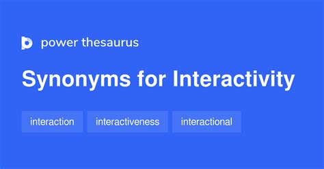 INTERACTIVITY Synonyms: 109 Similar Words & Phrases
