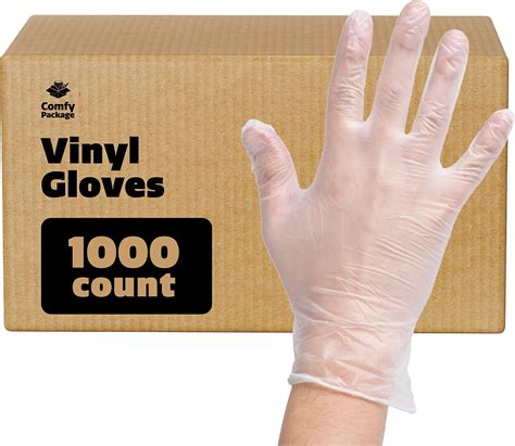 Amazon.com: EDI Clear Powder Free Vinyl Glove,4.3 mil,Disposable glove ...