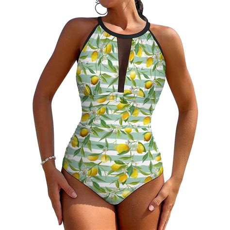 Cute Lemon Swimsuit Funny Citrus Fruit Swimwear One Piece Vaion Bath ...