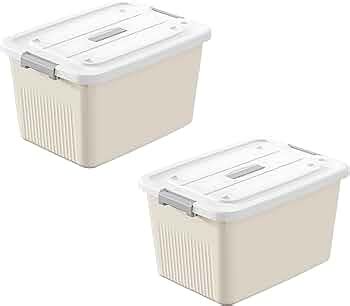 KREPS Plastic Storage Bins With Latching Lids Stackable Storage ...