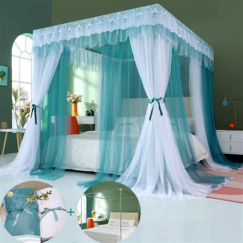Buy SunnyLisa Canopy Frame for Bed with Mesh Nettings - Queen Size Bed ...