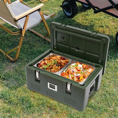 Fichiouy Insulated Food Pan Carrier 31.7Qt Capacity Stackable Catering ...