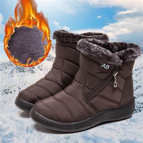 New Fshion Snow Boots for Women Winter Warm Plus Size Cotton Shoes Set ...