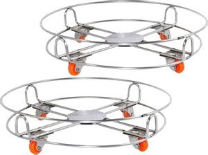 RBGIIT Stainless Steel Gas Cylinder Trolley with 4 Wheels LPG Cylinder ...