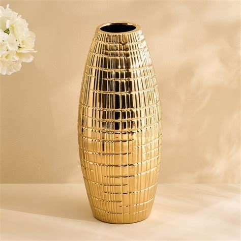 Buy Stellar Celestial Orel Porcelain Ribbed Vase from Home Centre at ...