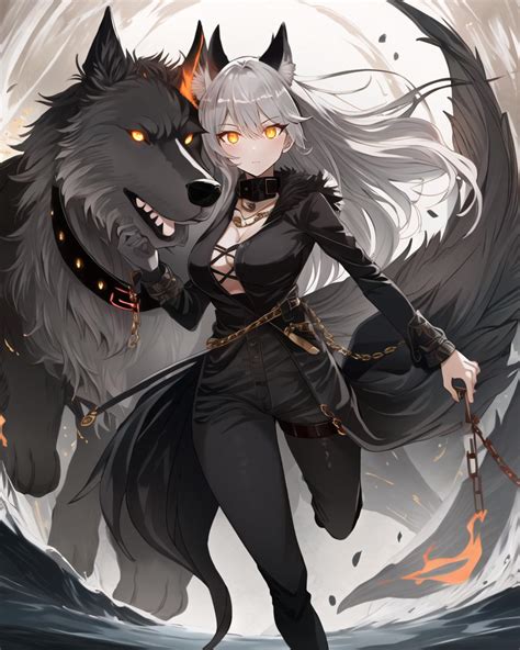 Anime Wolf Girl Warrior Drawing